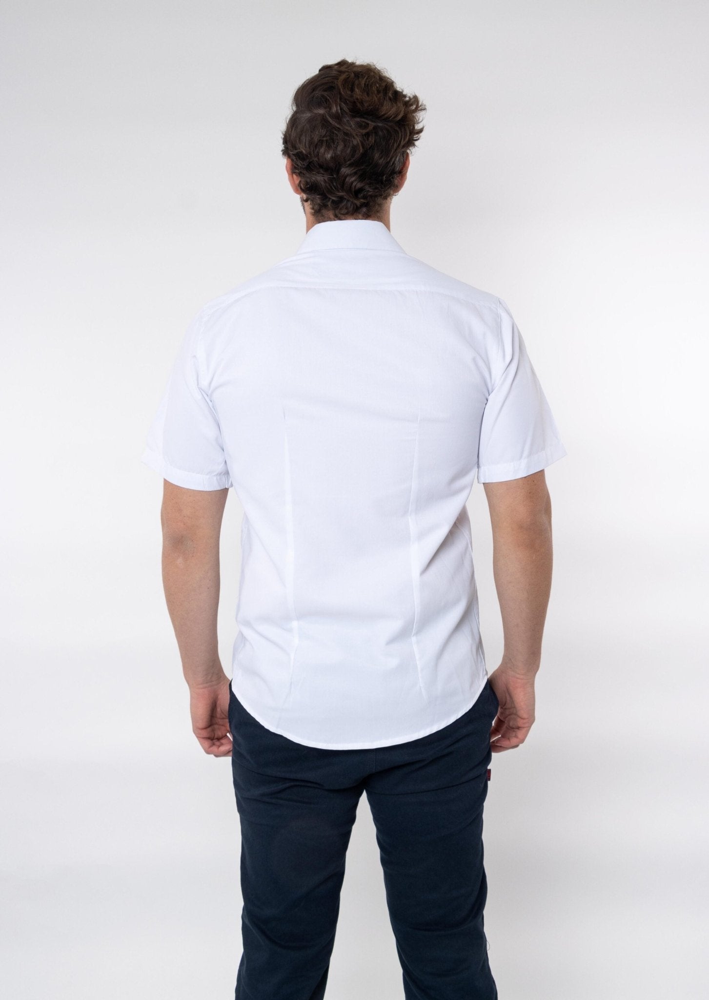 CAMISA FORMAL SLIM FIT MANGA CORTA BIRMINGHAM HOMBRE #Color_Blanco