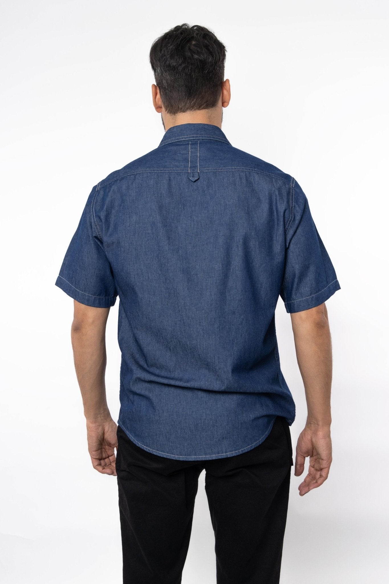 CAMISA FORMAL SLIM FIT MANGA CORTA MONTANA HOMBRE #Color_Azul Marino 