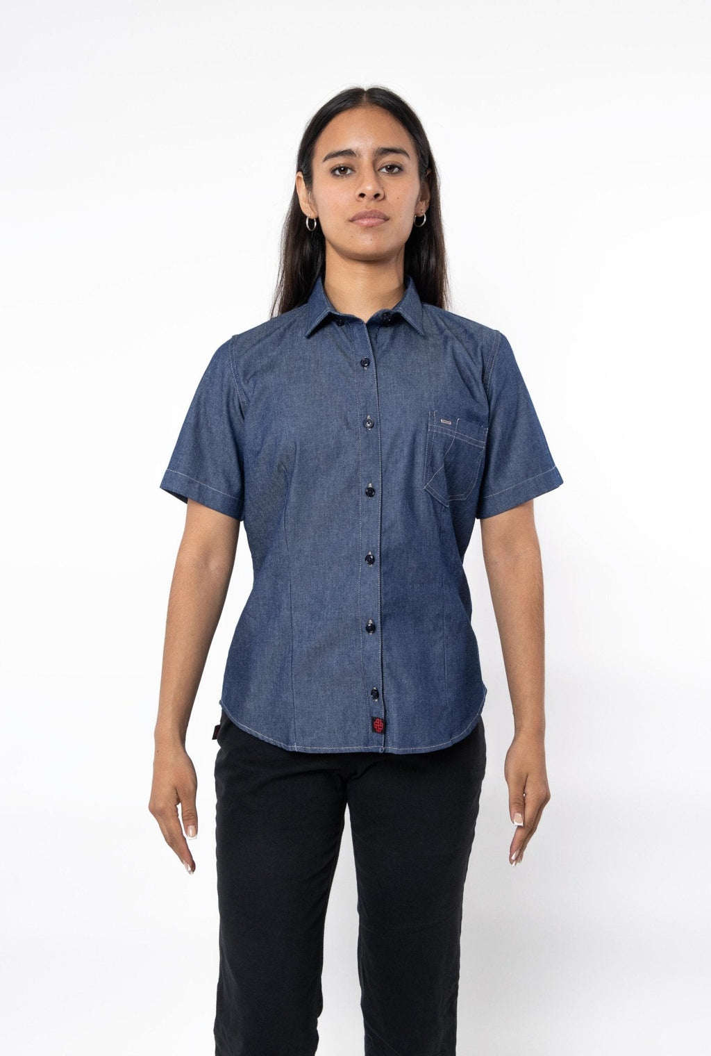 CAMISA FORMAL SLIM FIT MANGA CORTA MONTANA MUJER #Color_Azul Marino