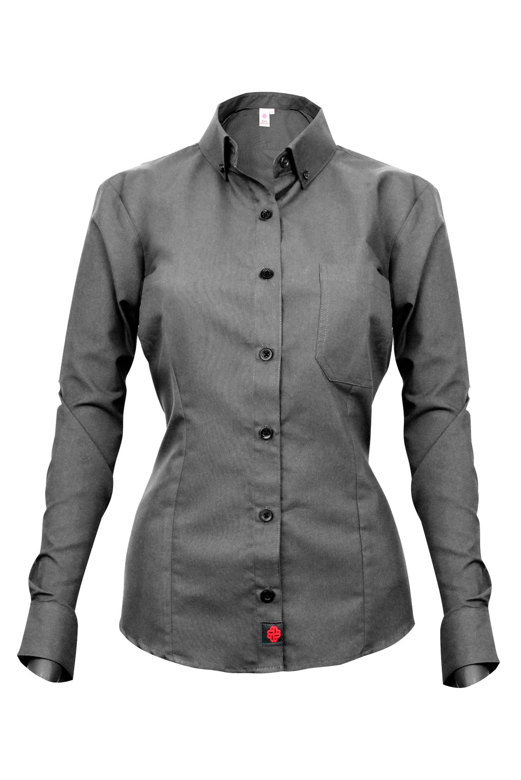 BLUSA FORMAL MANGA LARGA MONTENEGRO #Color_Gris