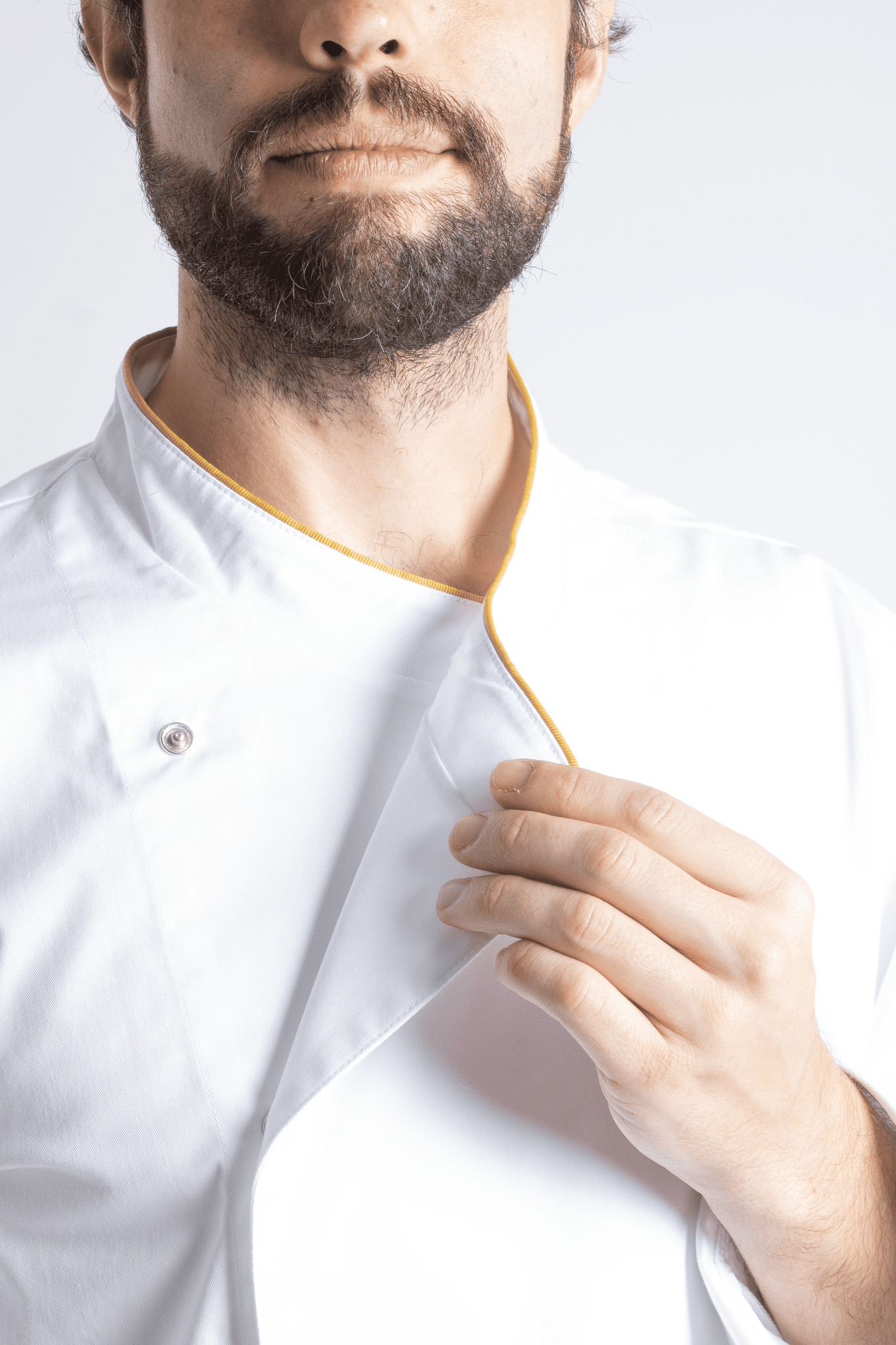 FILIPINA DE CHEF HOMBRE BEIRUT MANGA 3/4 #Color_Blanco - Dorado
