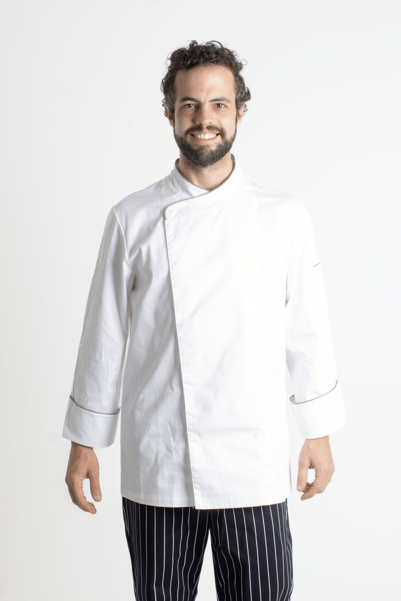FILIPINA DE CHEF HOMBRE BEIRUT MANGA 3/4 #Color_Blanco - Gris
