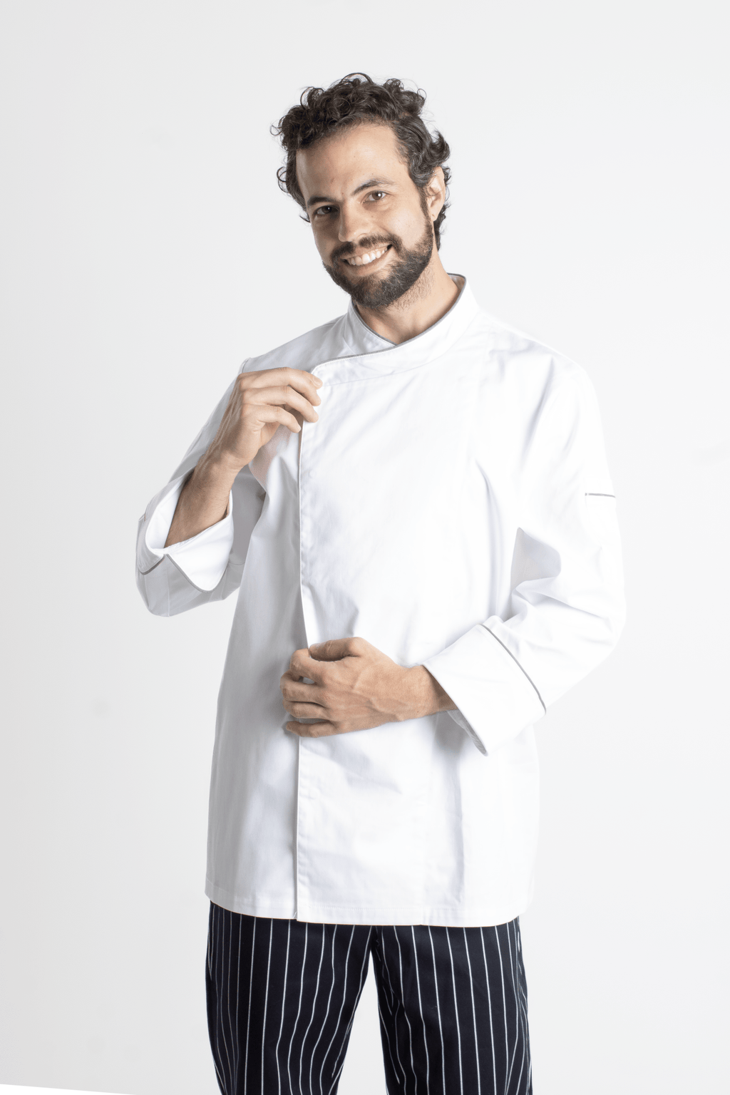 FILIPINA DE CHEF HOMBRE BEIRUT MANGA 3/4 #Color_Blanco / Gris
