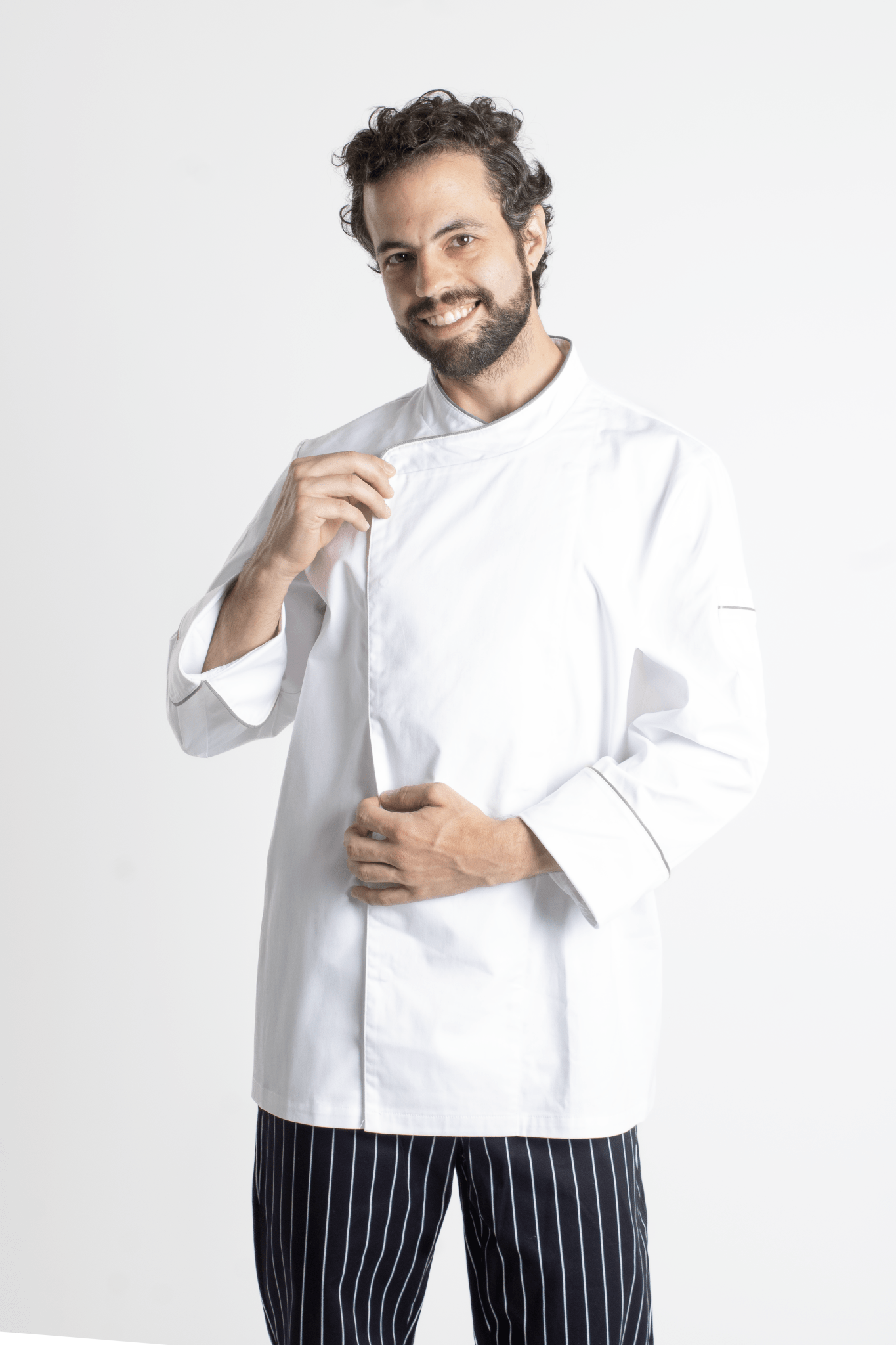 FILIPINA DE CHEF HOMBRE BEIRUT MANGA 3/4 #Color_Blanco - Gris
