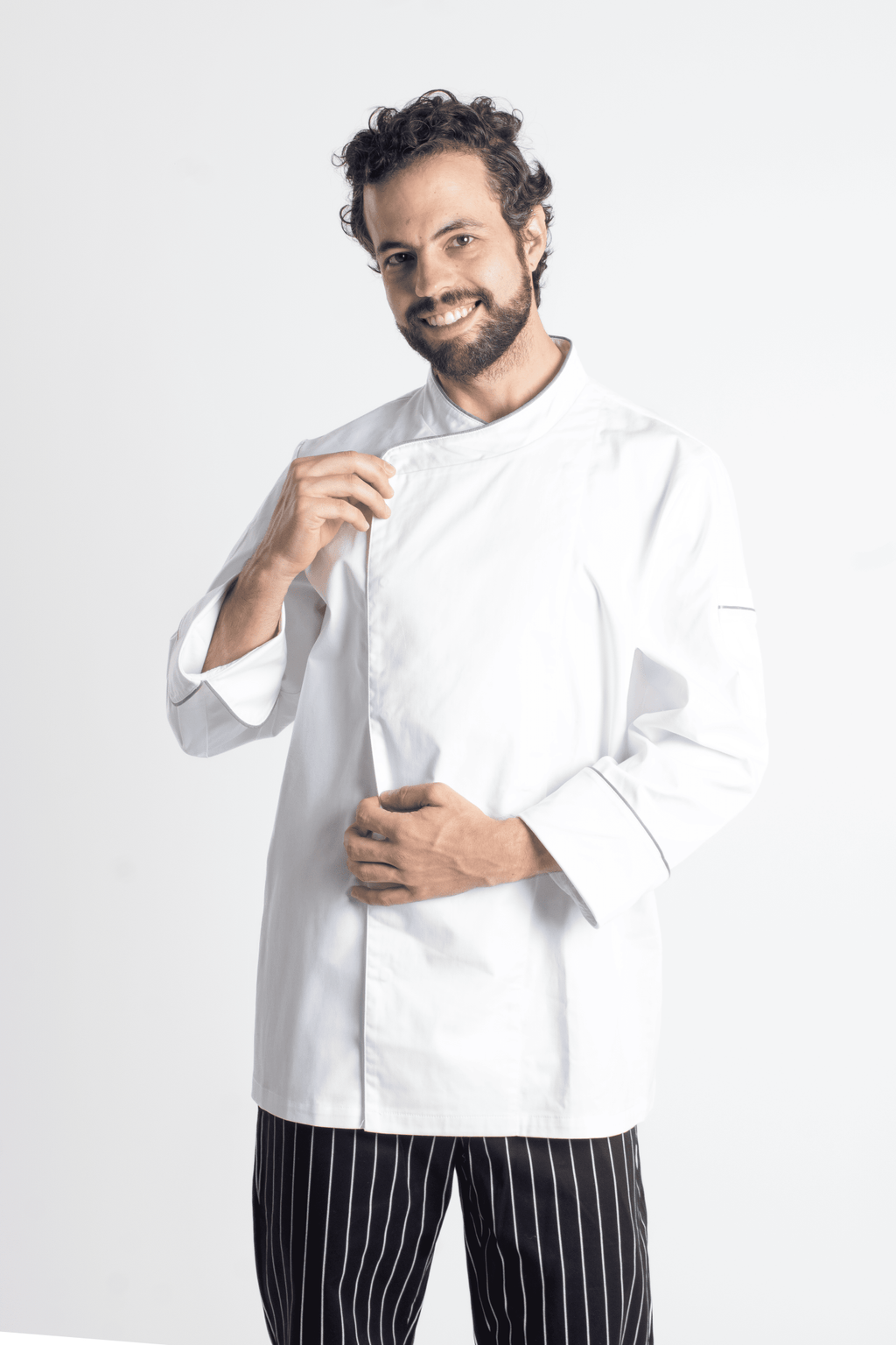 FILIPINA DE CHEF HOMBRE BEIRUT MANGA 3/4 #Color_Blanco - Gris
