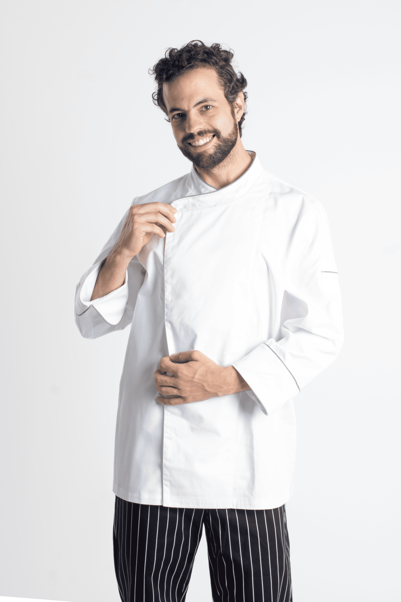 FILIPINA DE CHEF HOMBRE BEIRUT MANGA 3/4 #Color_Blanco - Gris
