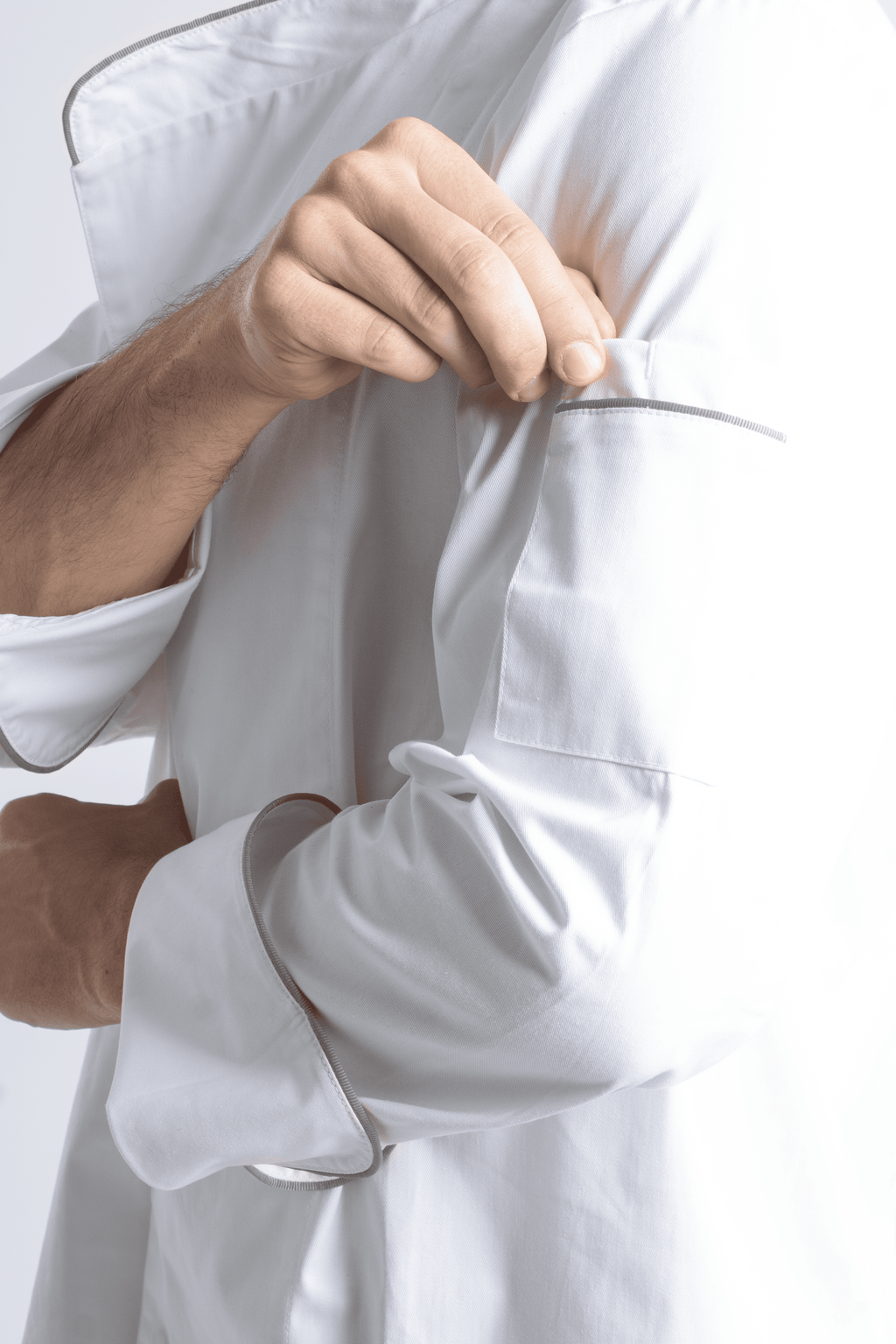 FILIPINA DE CHEF HOMBRE BEIRUT MANGA 3/4 #Color_Blanco - Gris
