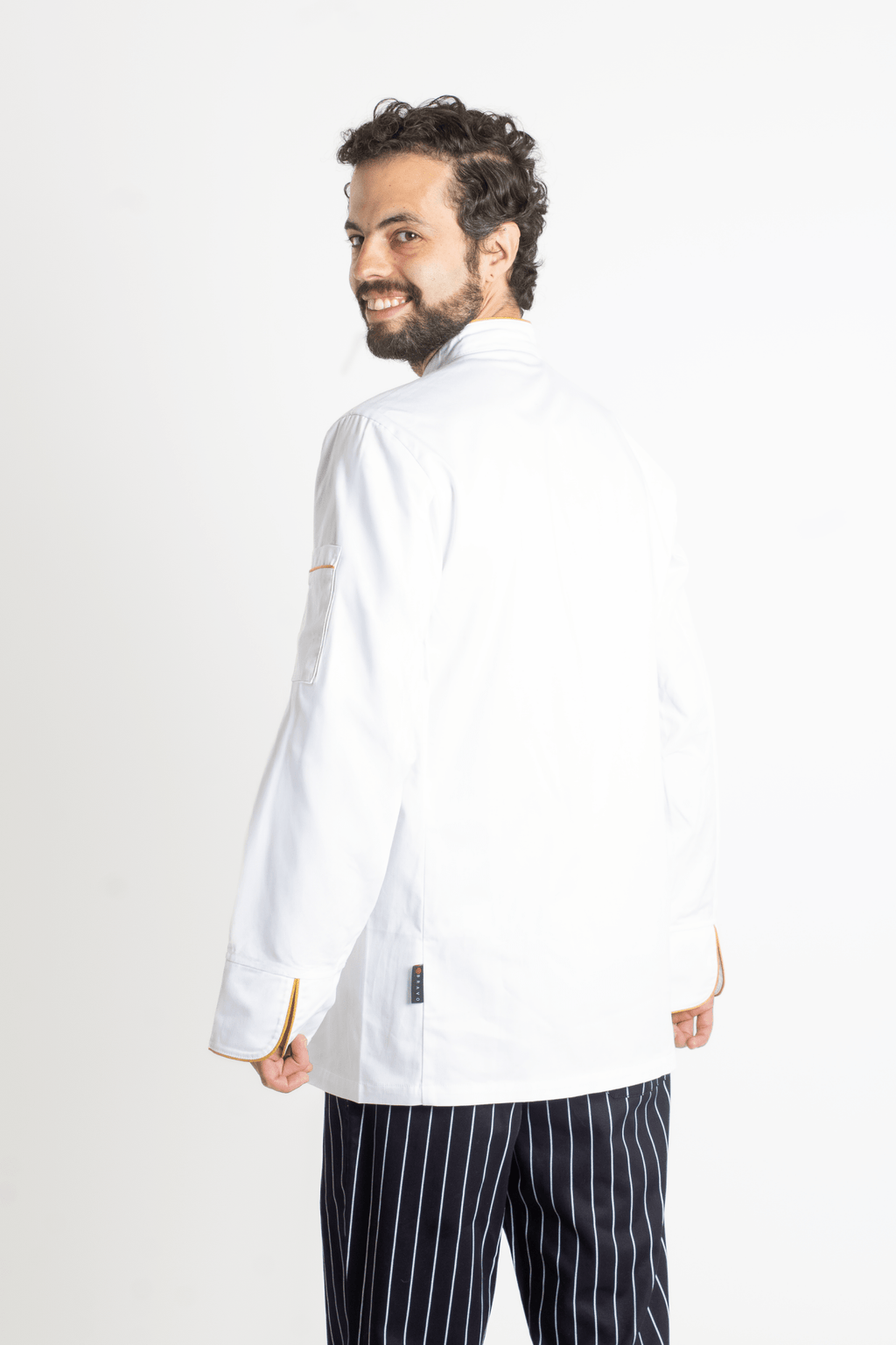 FILIPINA DE CHEF HOMBRE BEIRUT MANGA 3/4 #Color_Blanco - Dorado
