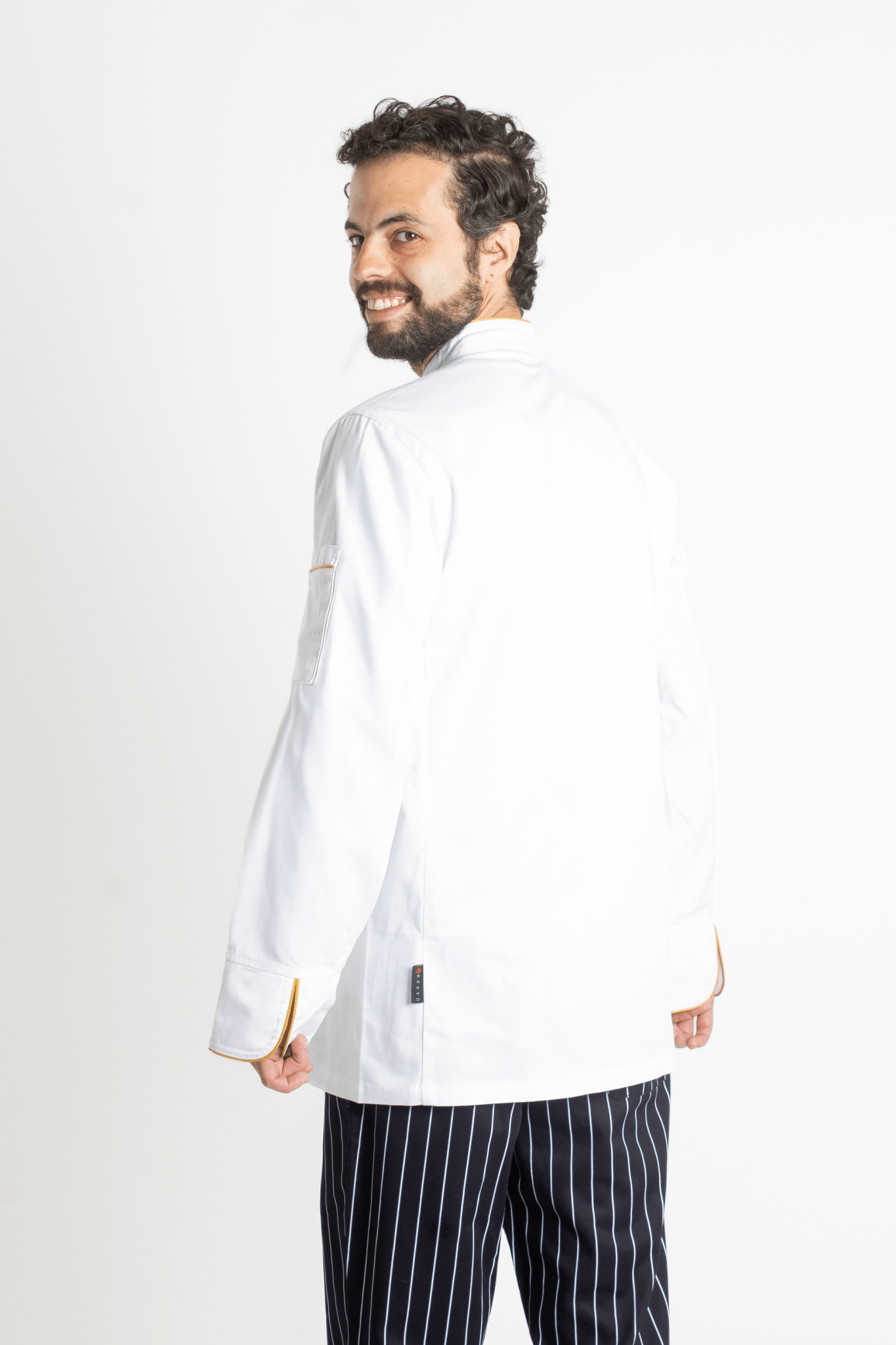 FILIPINA DE CHEF HOMBRE BEIRUT MANGA 3/4 #Color_Blanco - Dorado
