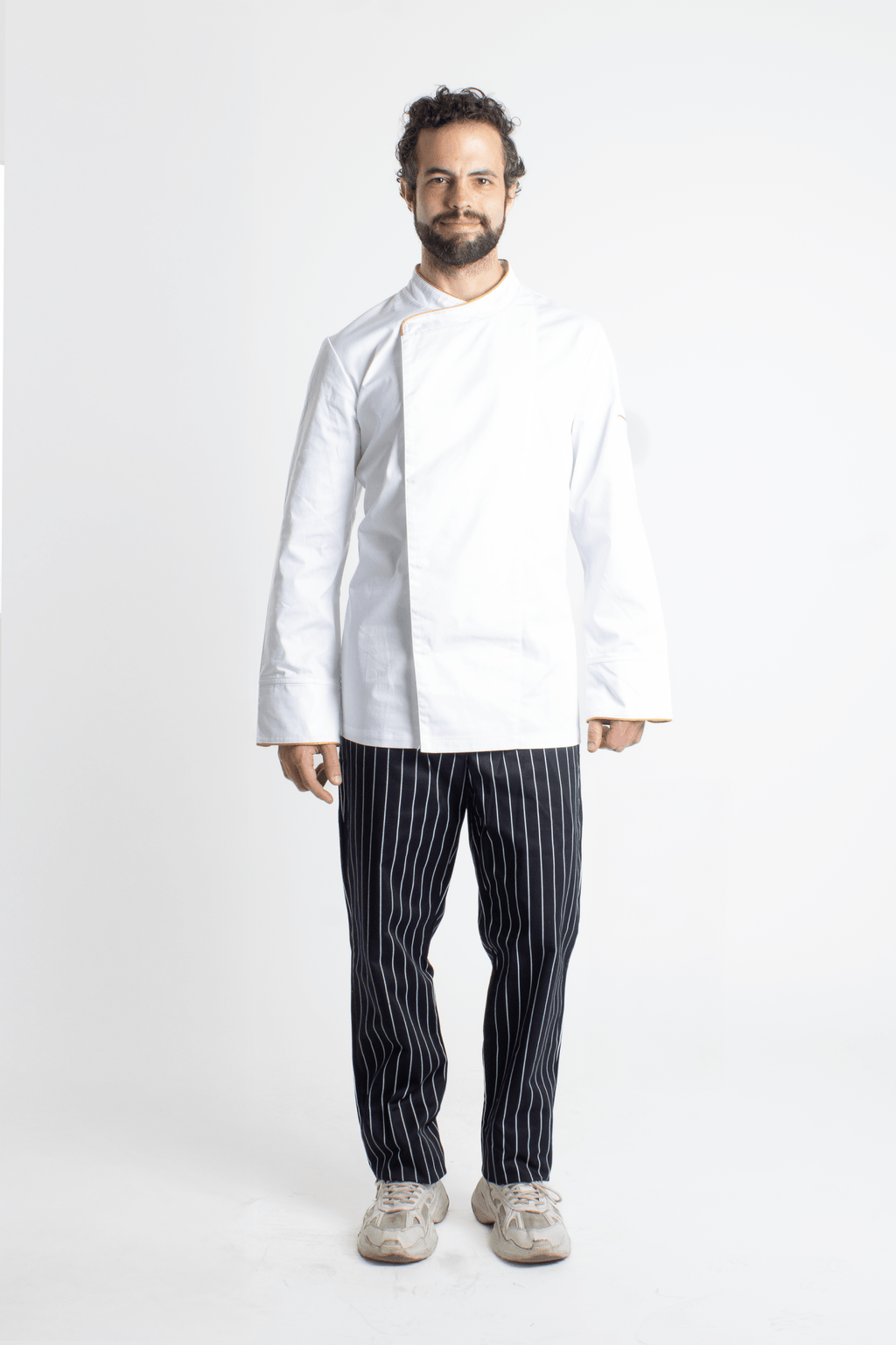 FILIPINA DE CHEF HOMBRE BEIRUT MANGA 3/4 #Color_Blanco - Dorado
 
