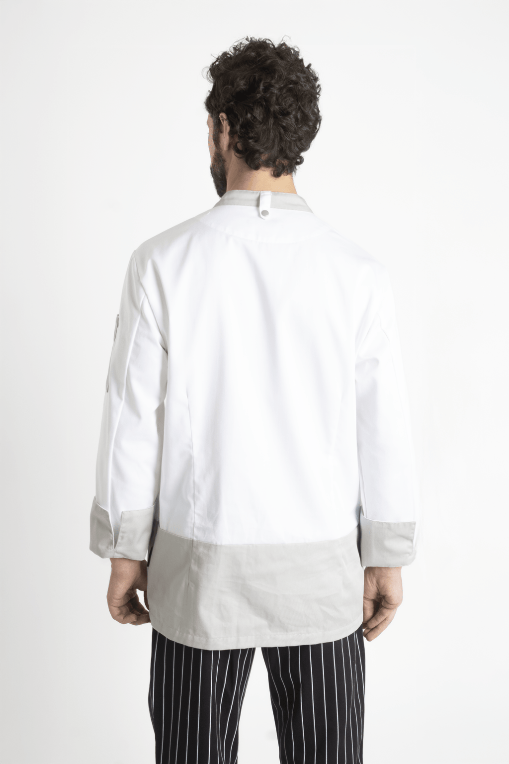 FILIPINA DE CHEF LONDRES MANGA 3/4 CABALLERO #Color_Blanco - Gris