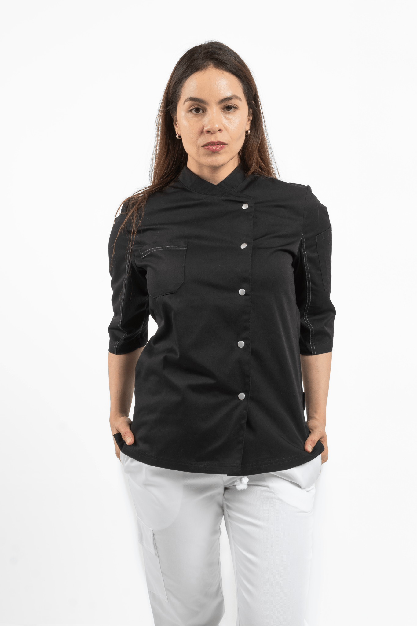 FILIPINA DE CHEF DAMA ZÚRICH MANGA 3/4 #Color_Negro