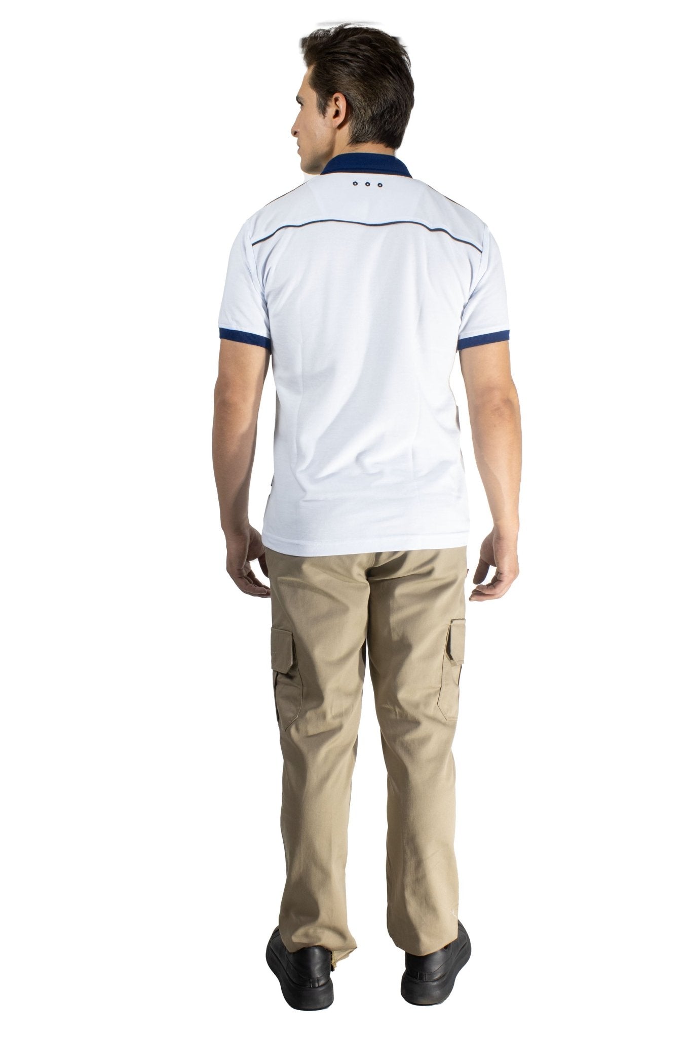 PLAYERA TIPO POLO LISBOA HOMBRE #Color_Blanco / Azul