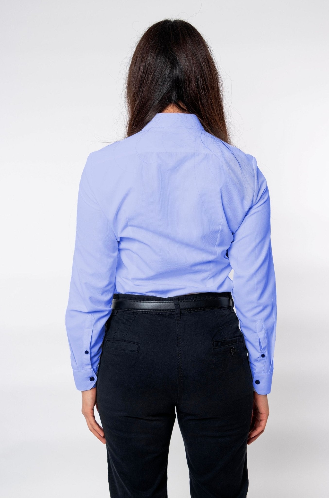 CAMISA FORMAL SLIM FIT MANGA LARGA BIRMINGHAM MUJER #Color_Azul Celeste