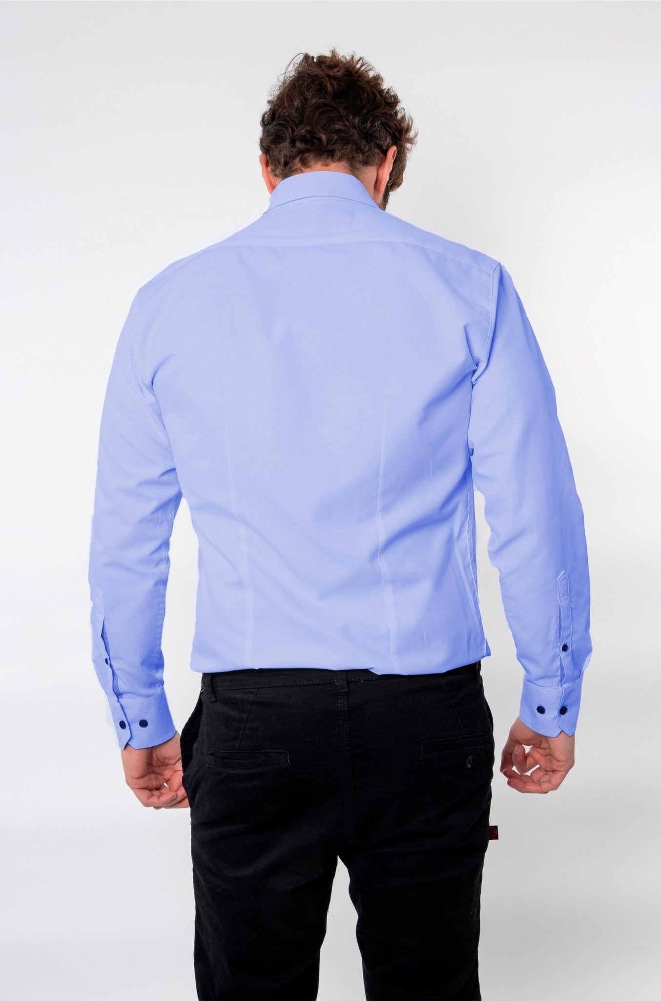 CAMISA FORMAL SLIM FIT MANGA LARGA BIRMINGHAM HOMBRE #Color_Azul Celeste
