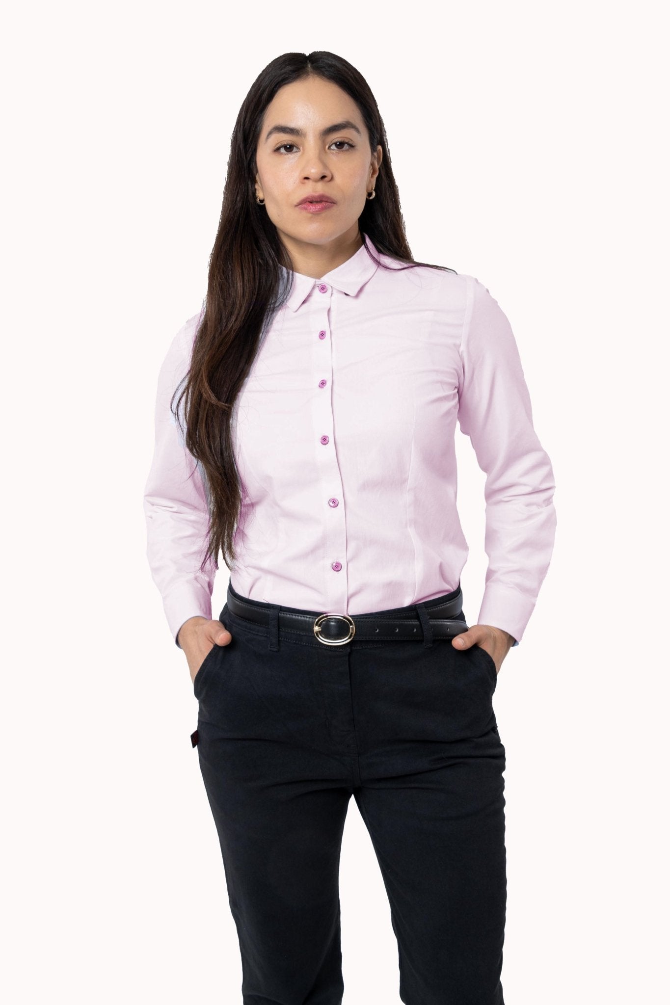 CAMISA FORMAL SLIM FIT MANGA LARGA BIRMINGHAM MUJER