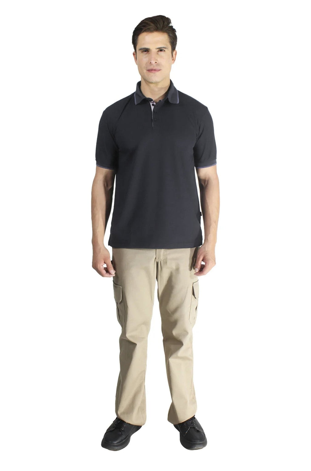PLAYERA TIPO POLO DRY FIT ÁMSTERDAM HOMBRE #Color_Gris