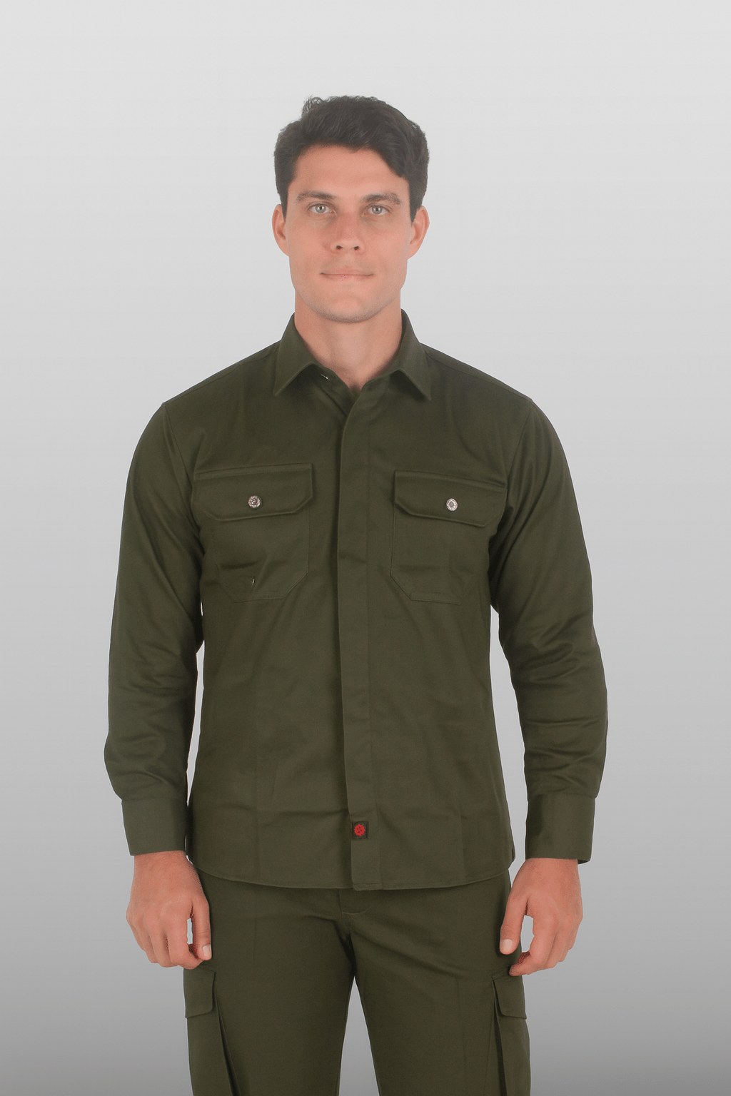 CAMISOLA CAIRO GABARDINA MANGA LARGA UNISEX #Color_Verde