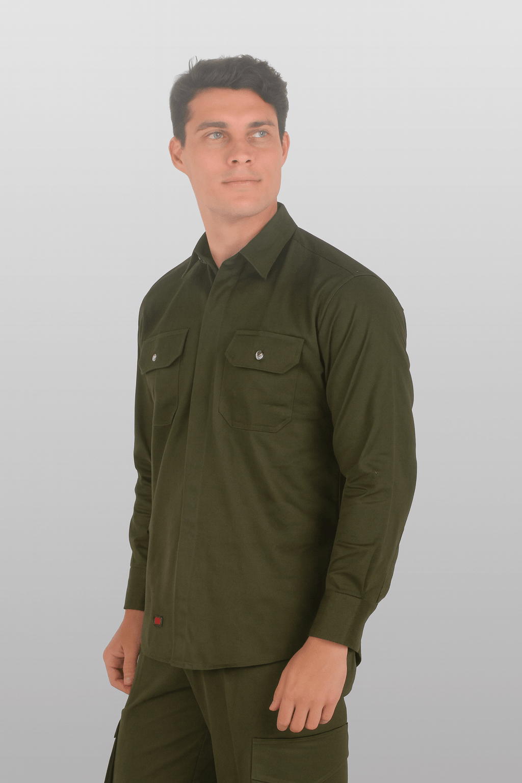 CAMISOLA CAIRO GABARDINA MANGA LARGA UNISEX #Color_Verde