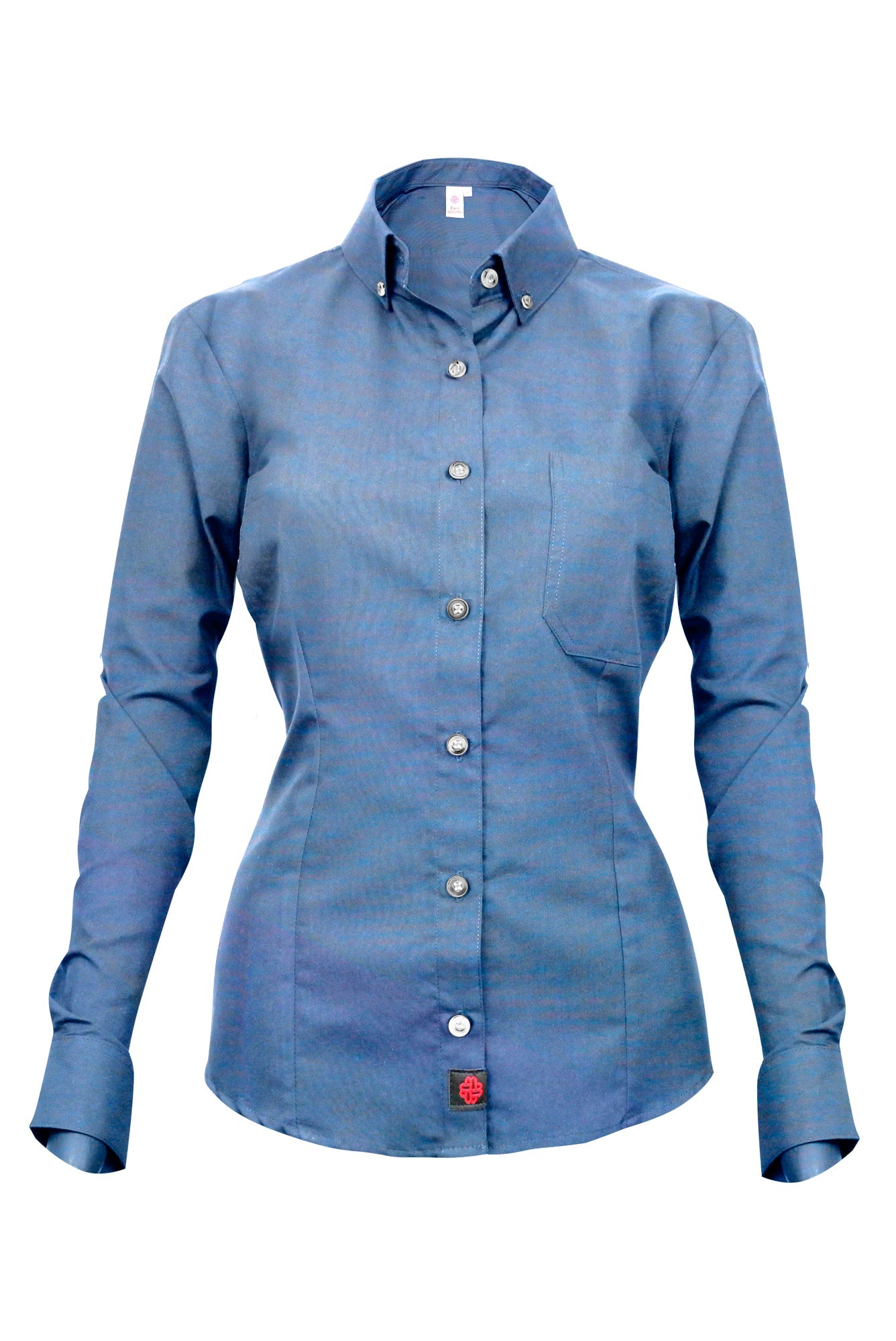 BLUSA FORMAL MANGA LARGA MONTENEGRO #Color_Azul