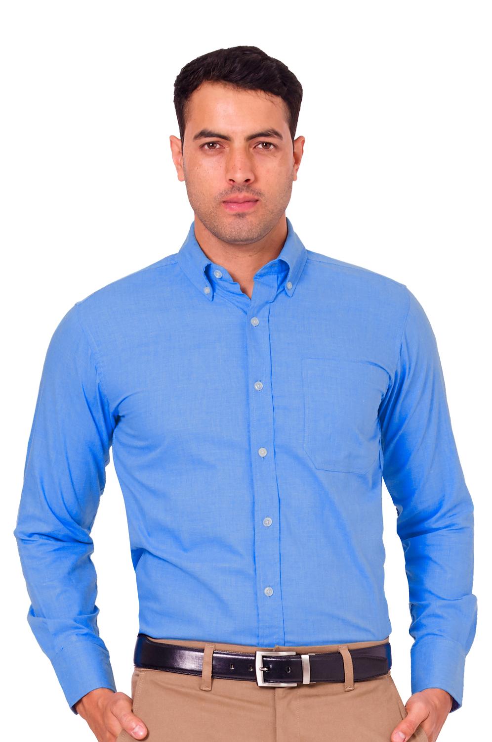 CAMISA CASUAL MANGA LARGA IBIZA #Color_Azul