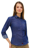 CAMISA FORMAL SLIM FIT MANGA LARGA MONTANA MUJER