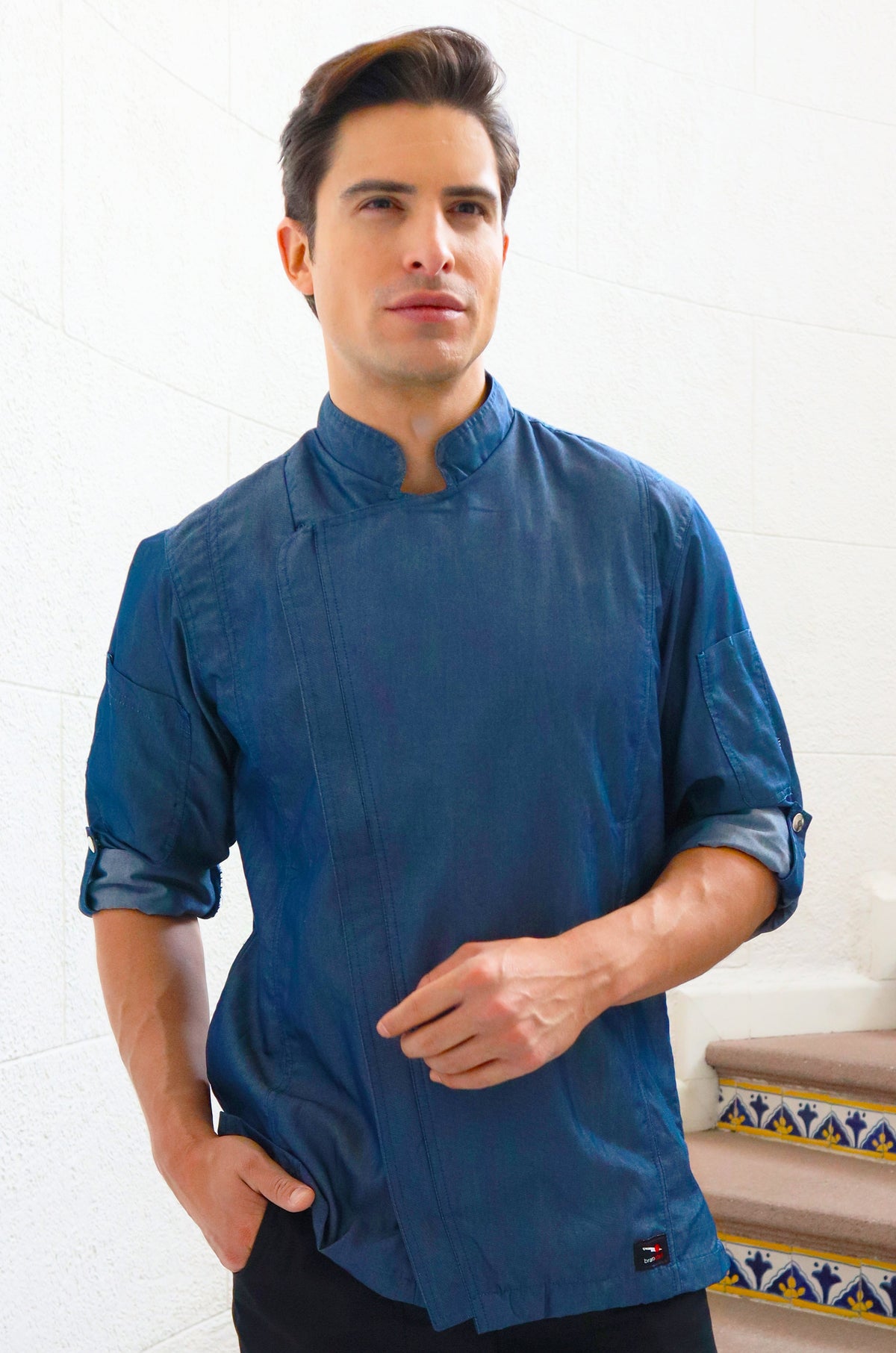 FILIPINA CHEF SLIM FIT DE MEZCLILLA CALIFORNIA HOMBRE #Color_Azul Mezclilla